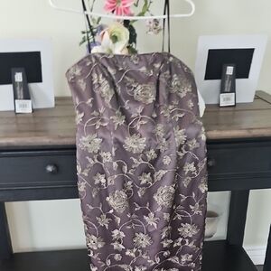 Adrianna Papell Purple and Gold Embroidered Dress